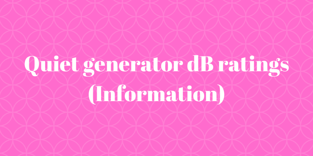 Quiet generator