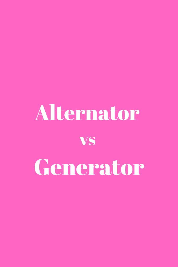 Alternator vs Generator