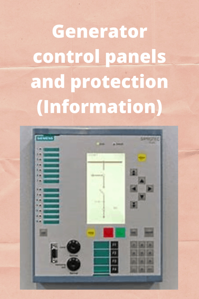 Generator Control Panels and Protection (Information) - Generators Zone