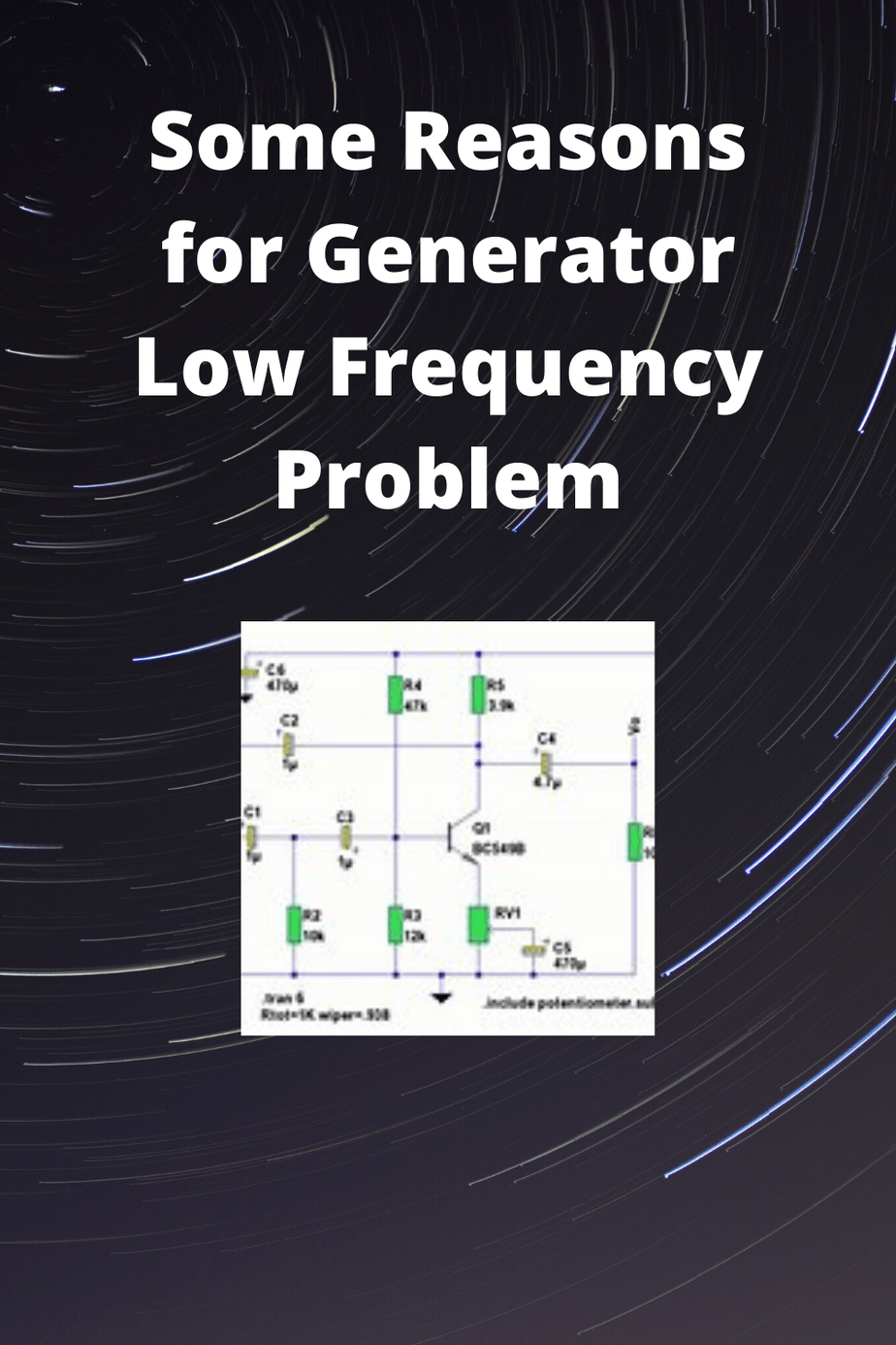Some Reasons for Generator LowFrequency Problem Generators Zone