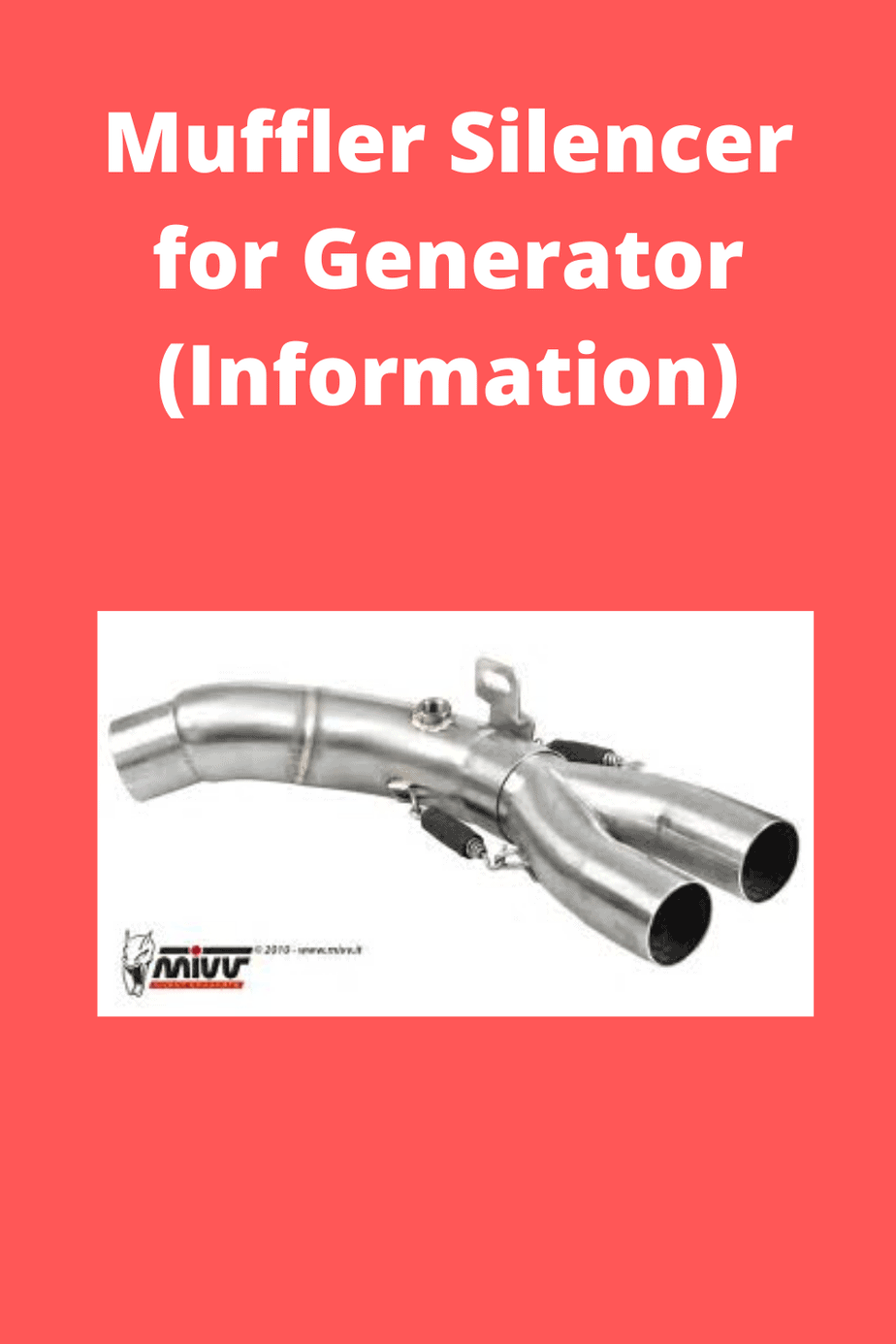 Muffler Silencer for Generator (Information) Generators Zone